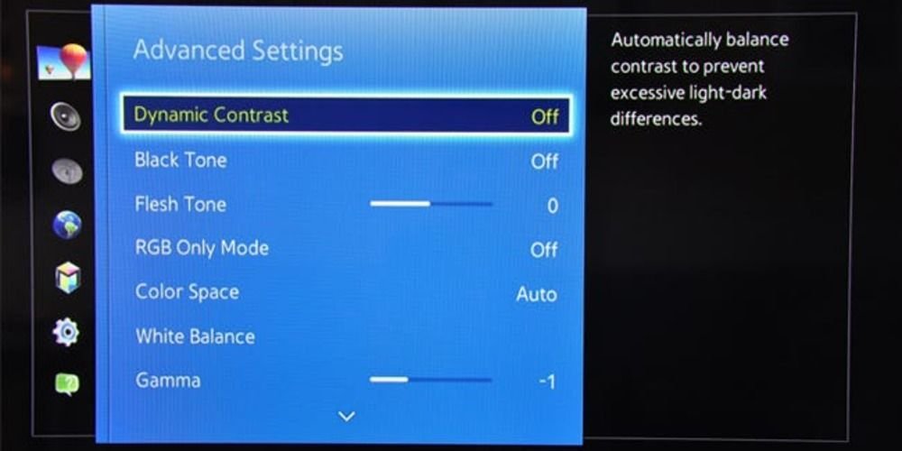 advanced settings submenus