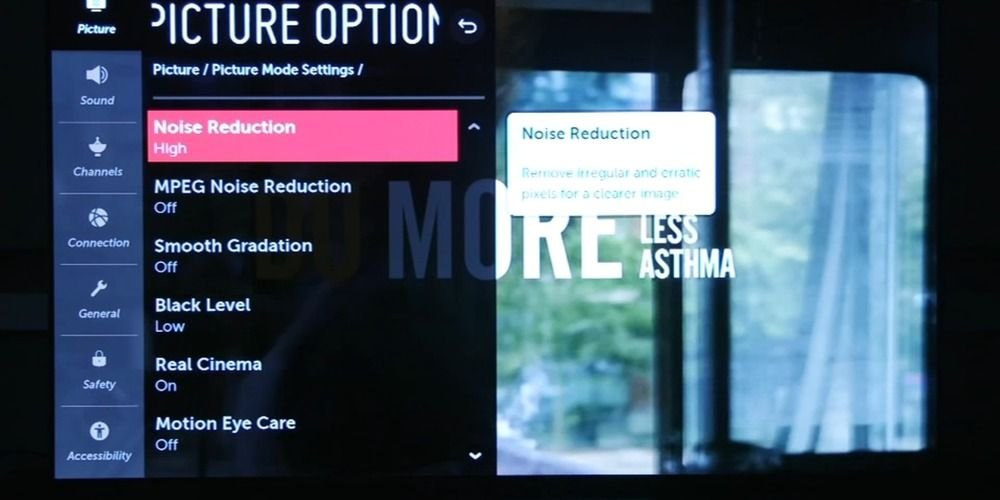 Adjusting the noise settings in the Picture menu