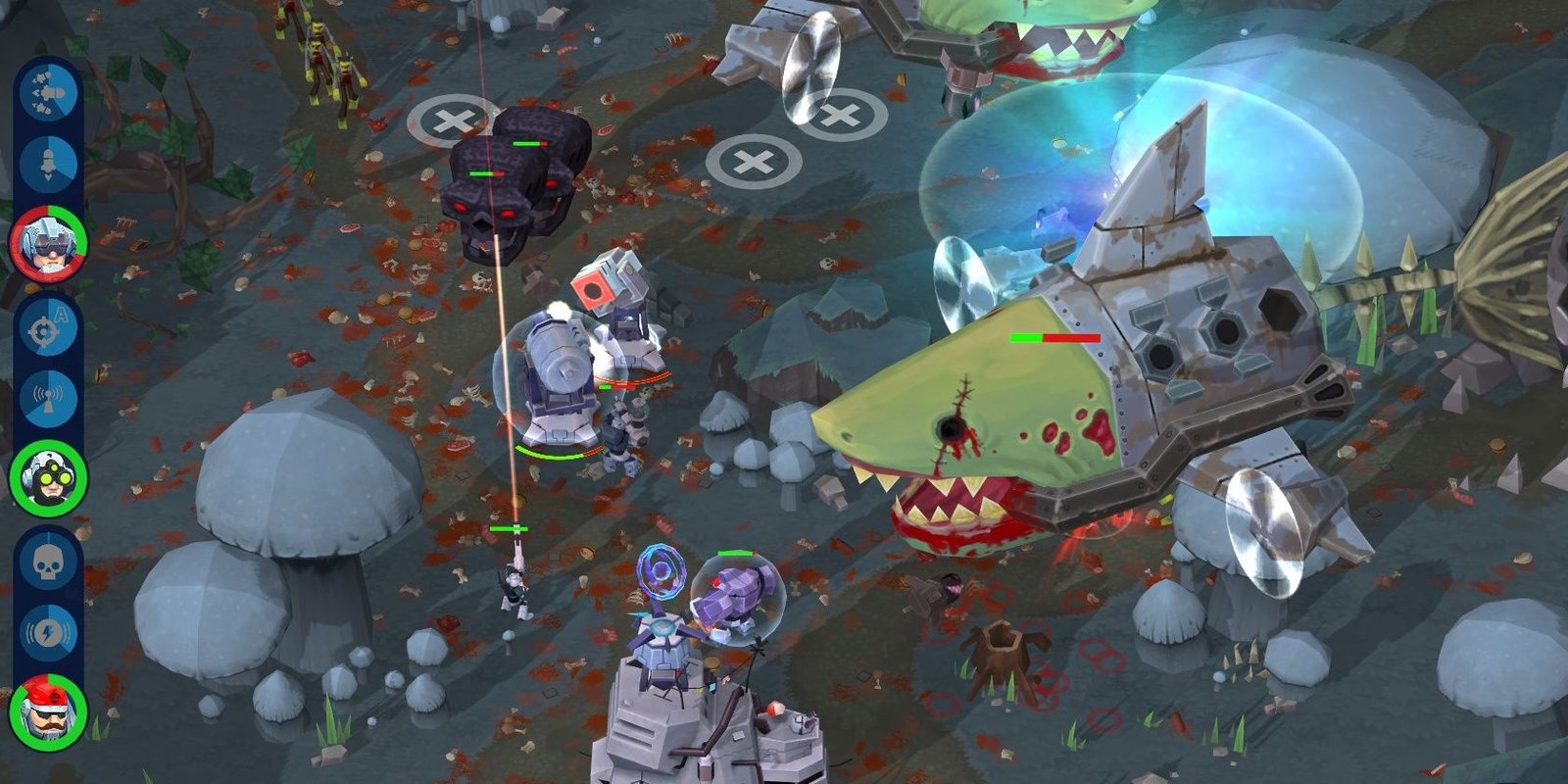 A screenshot showing gameplay from Over The Top Tower Defense