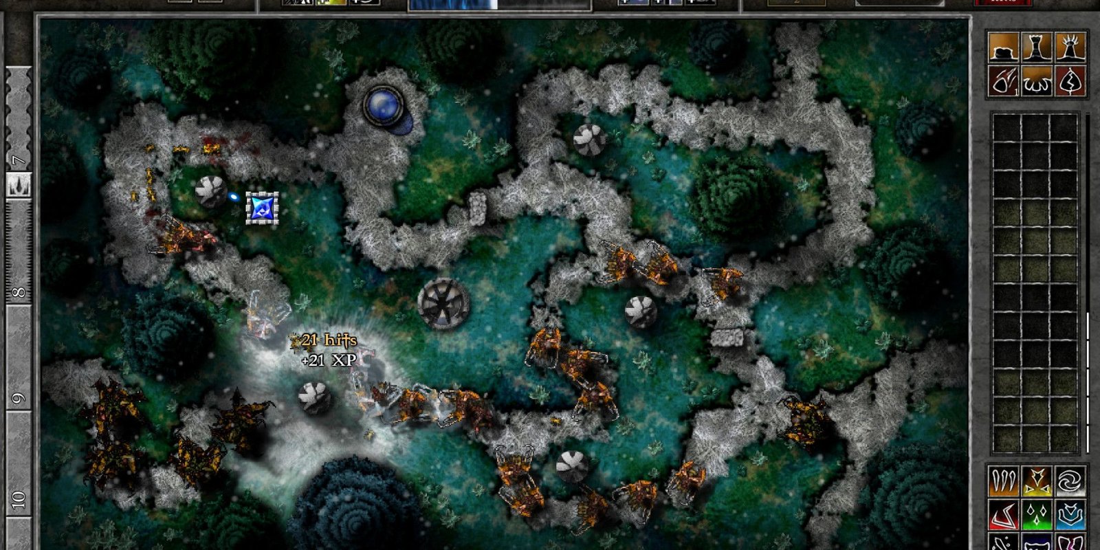 Top down view in GemCraft
