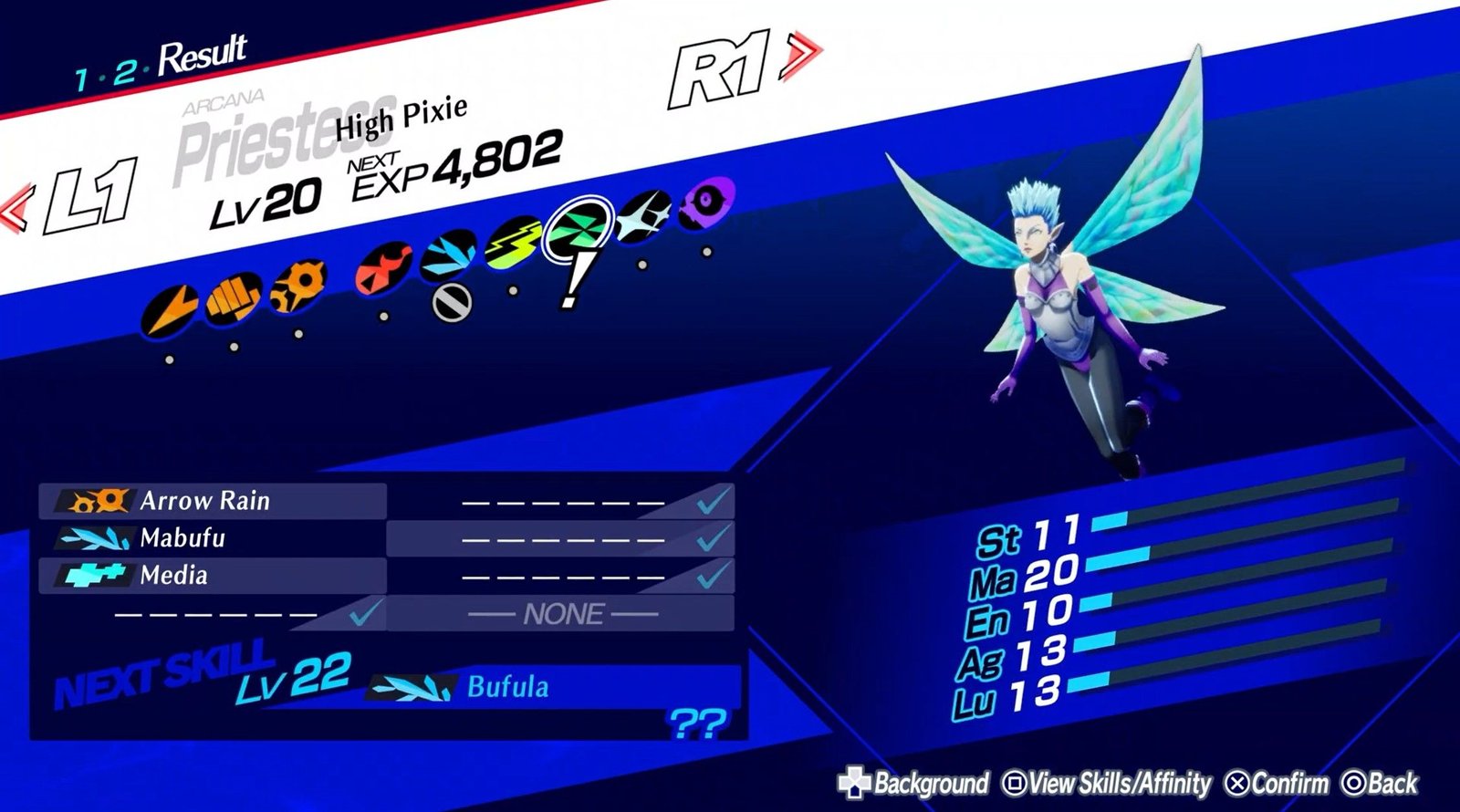 priestess persona high pixie on the fusion screen p3r fusion persona 3 reload personas list