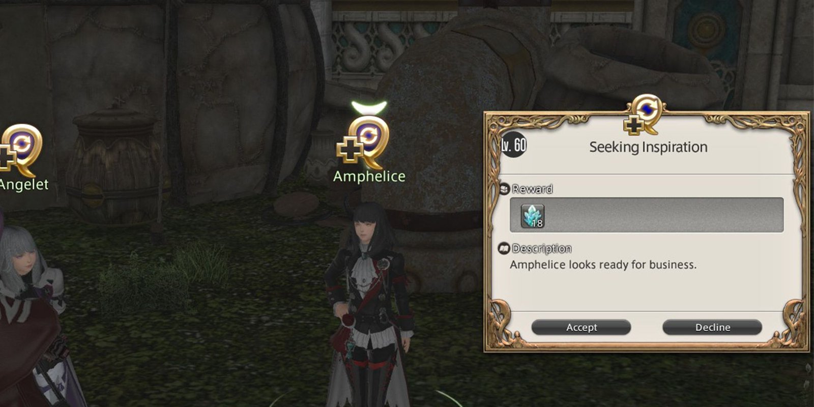Seeking Inspiration quest for singing clusters for Anima Weapon