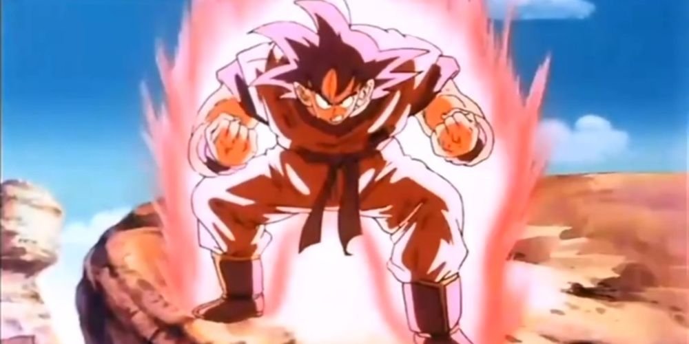 Goku Using Kaio-Ken Against Vegeta During Their Fight In The Saiyan Saga