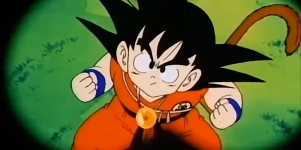 Post Ultra Divine Water Consumption Goku Being Observed By Pilaf Through Binoculars