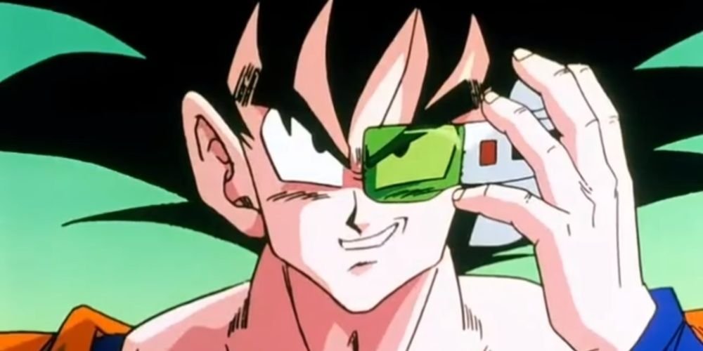 Ginyu Putting On A Scouter After Taking Over Mid Goku's Body
