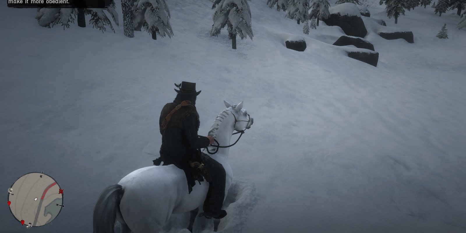 Red Dead Redemption 2 White Arabian Mounted In A Snowy Area