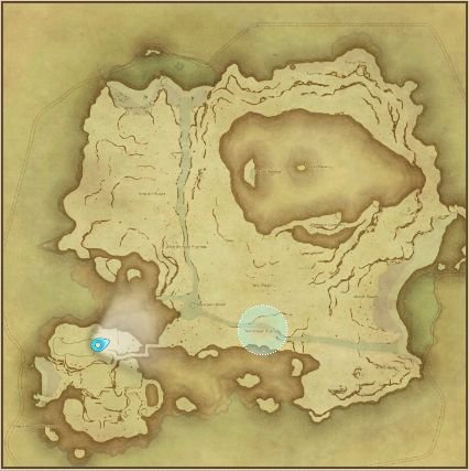 Final Fantasy 14 Island Sand location on map.