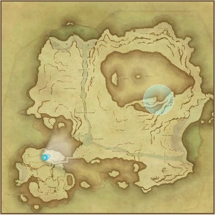 Final Fantasy 14 Island Iron Ore location on map.