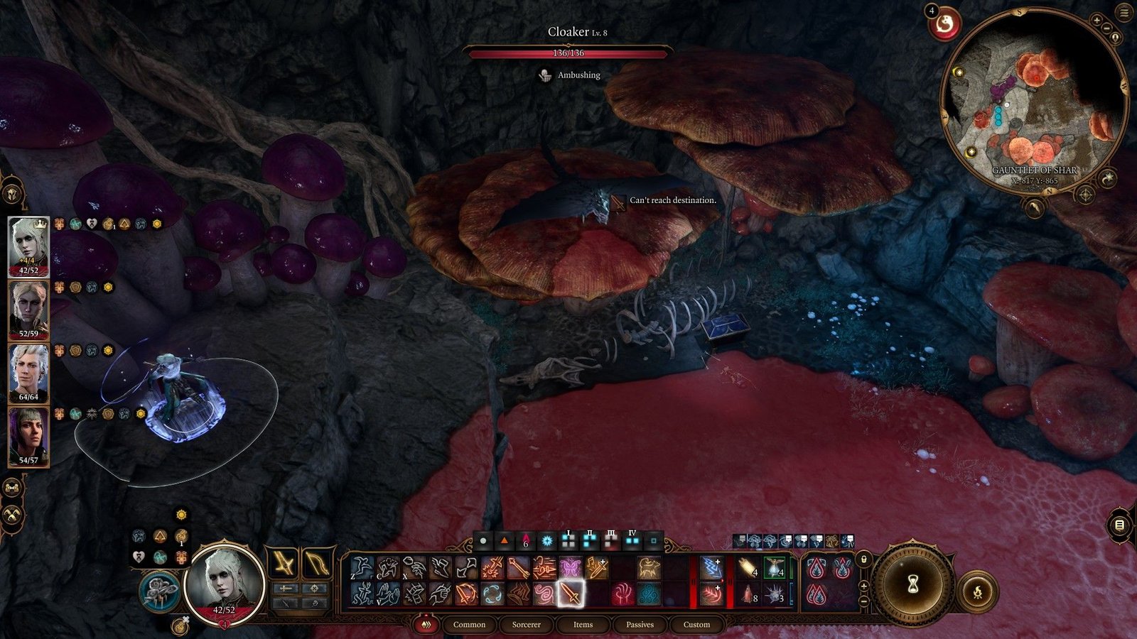 Player finds the hidden Cloaker lying in wait for ambush in Gauntlet of Shar Baldur's Gate 3