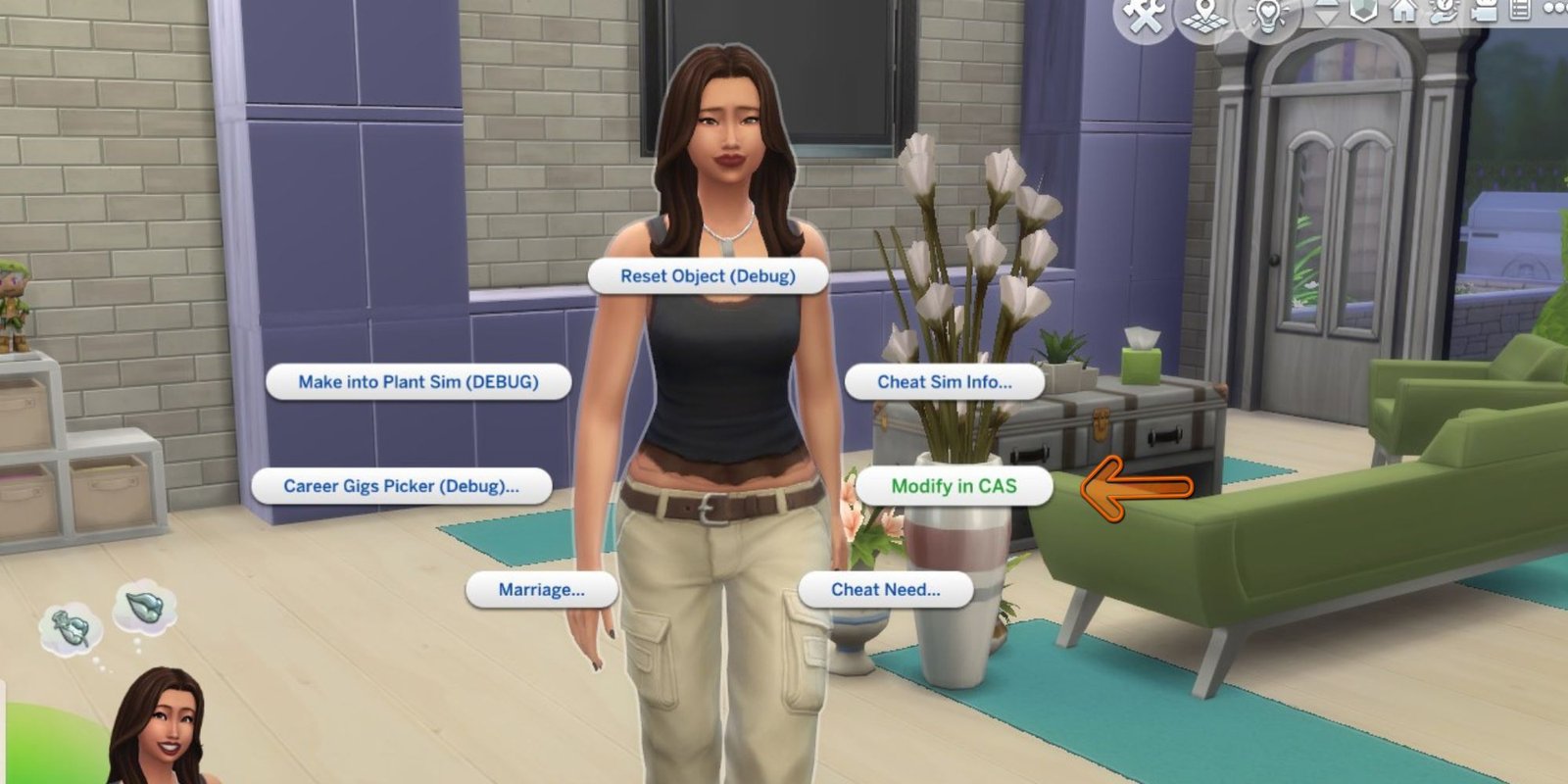 opening cas mode in the sims 4