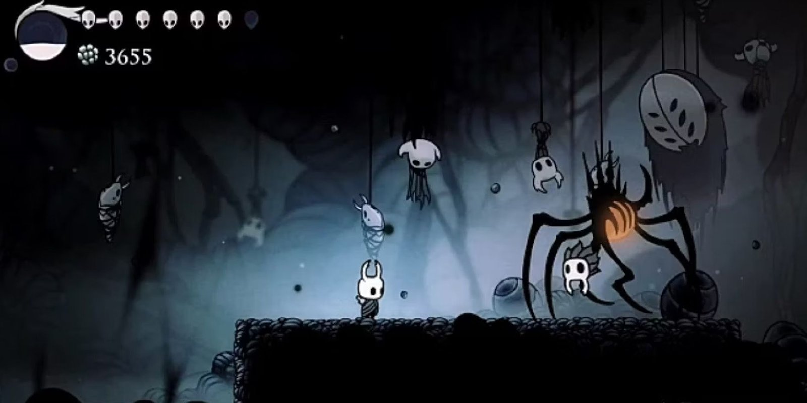 Encounter with Nosk in Hollow Knight 