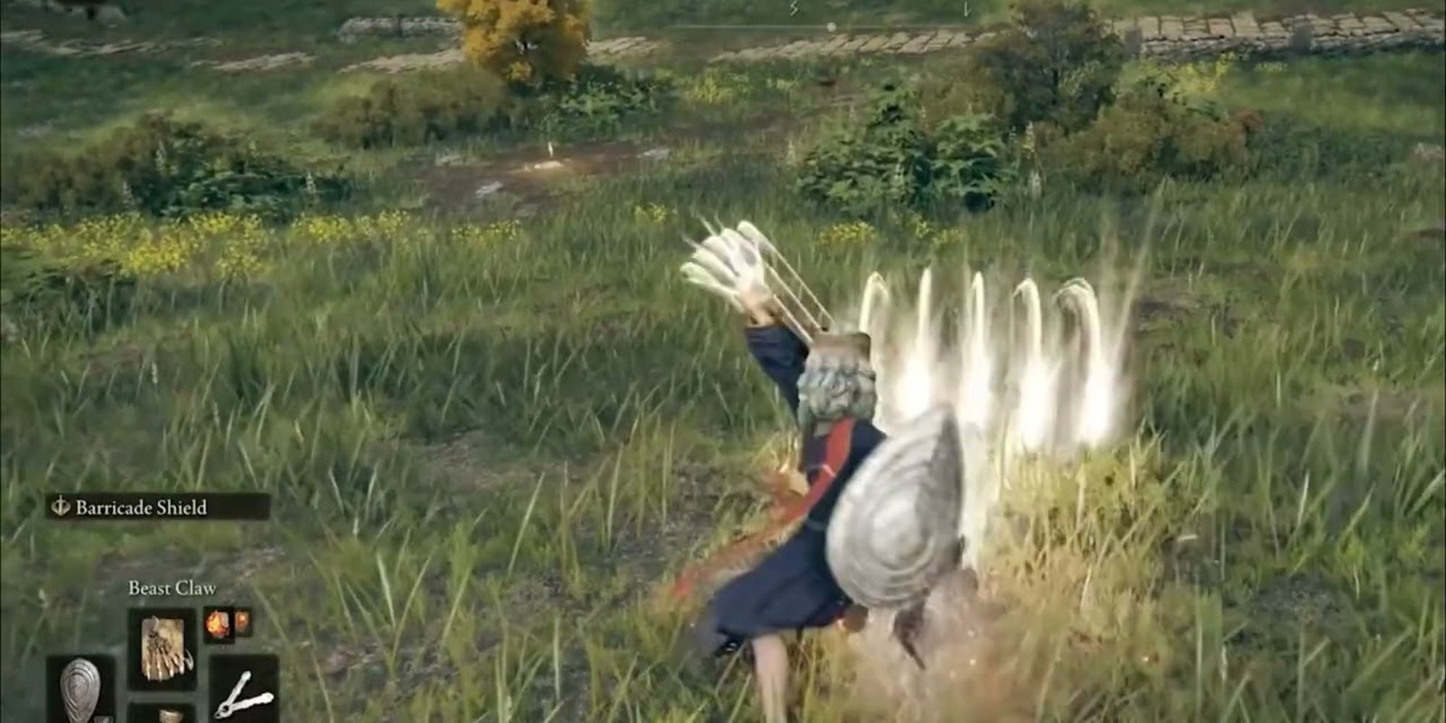 The Tarnished uses Beast Claw in Elden Ring.