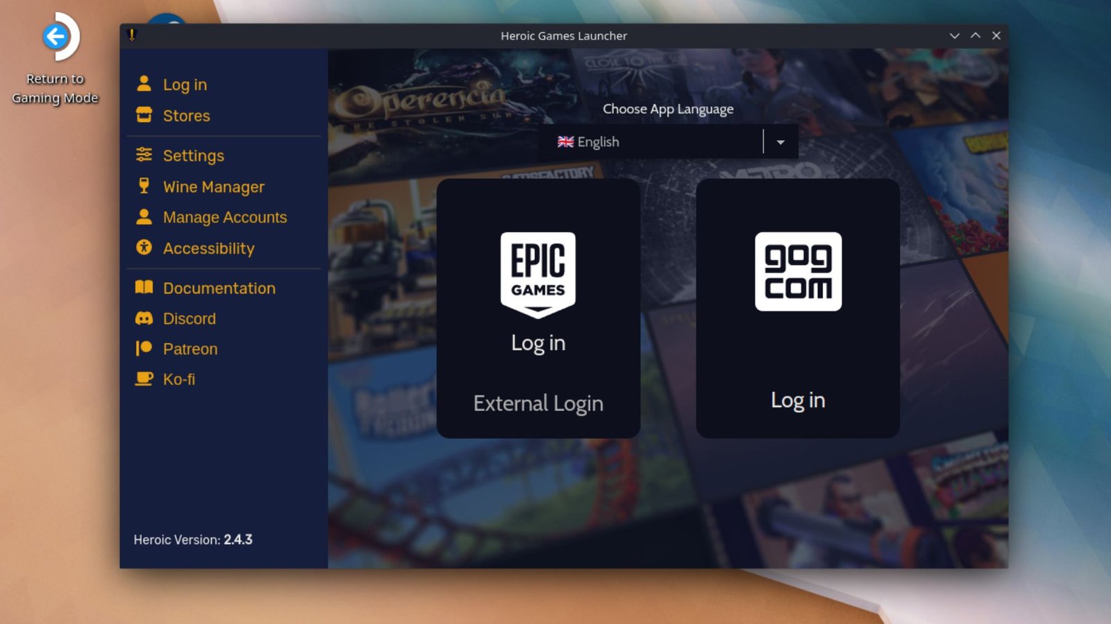 Steam Deck desktop heroic launcher