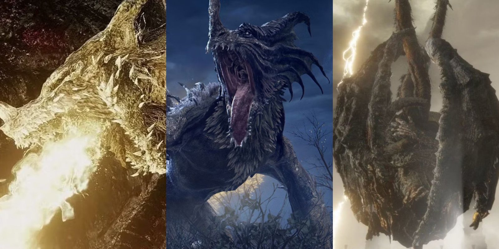 A split image of the Best Dragon Communion Incantations in Elden Ring.