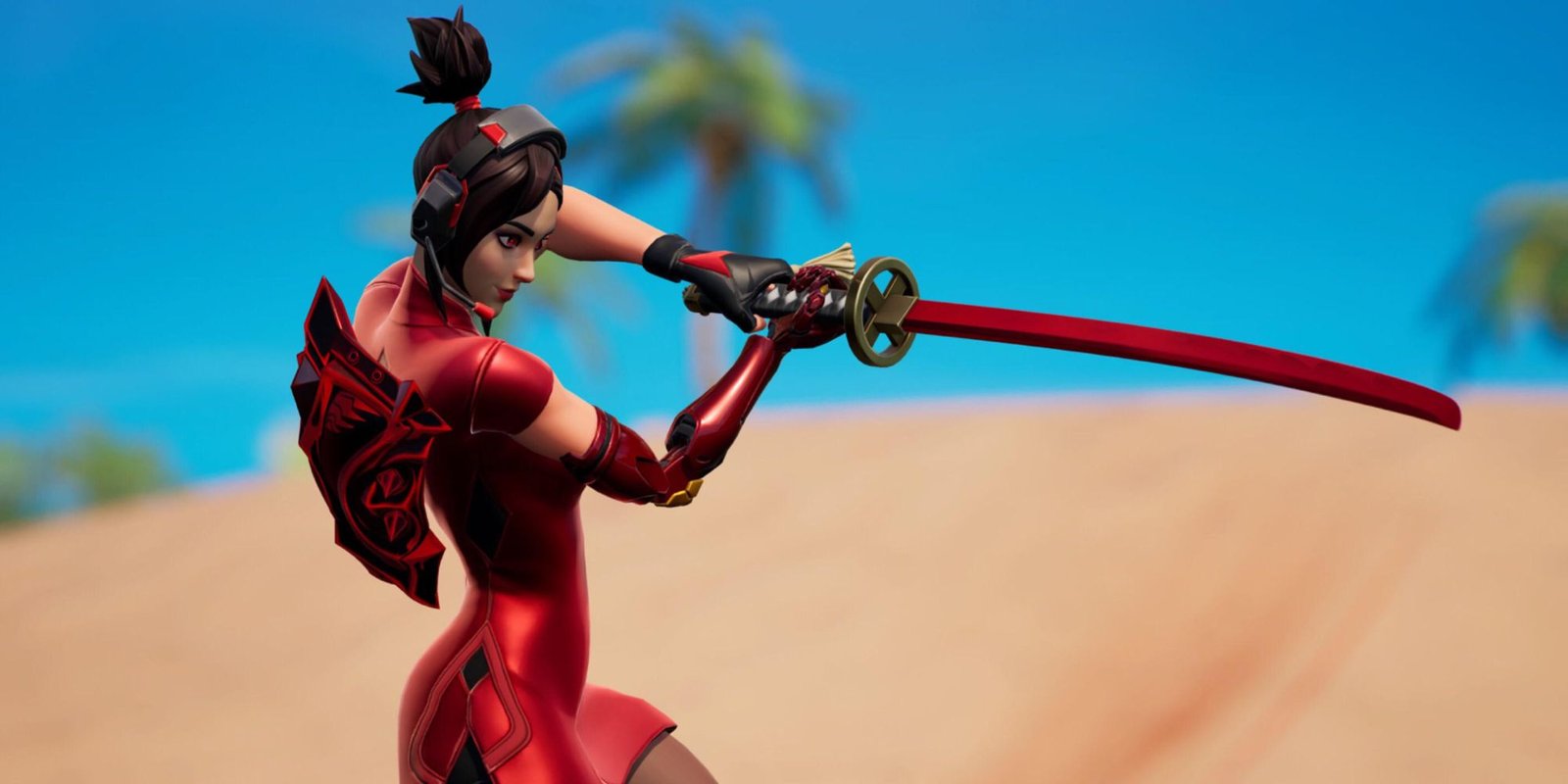 An image of the Muramasa Blade in Fortnite. This pickaxe is a red and gold samurai sword.
