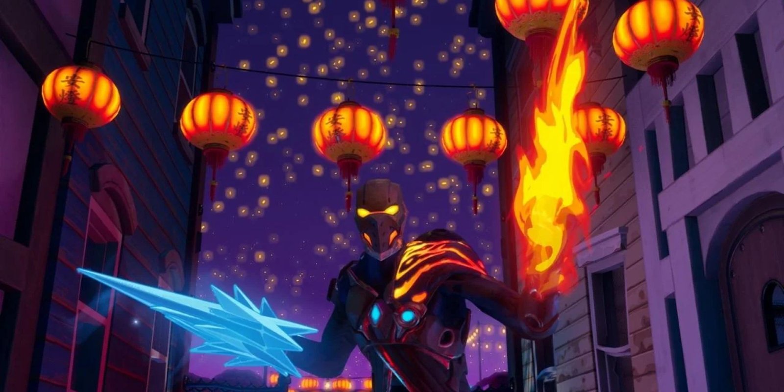 An image from Fortnite of the Hot-Cold Hitters Pickaxe, which was added to the game during the My Hero Academia collab. 