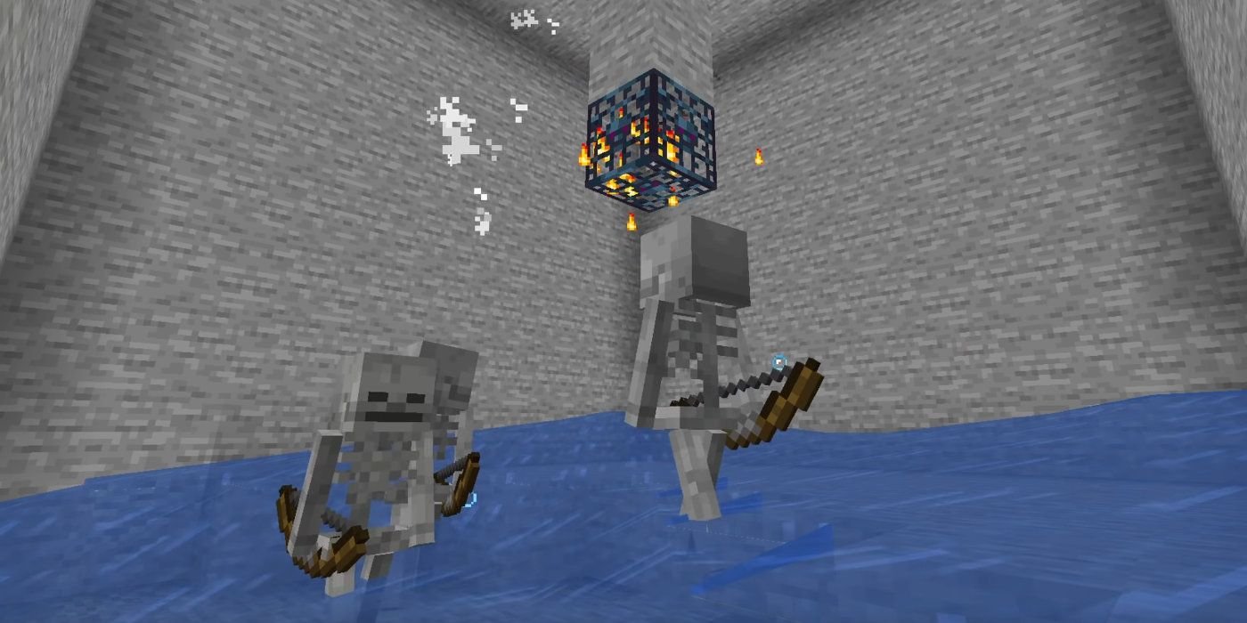 Minecraft Skeleton Spawner Mob Farm Using Water