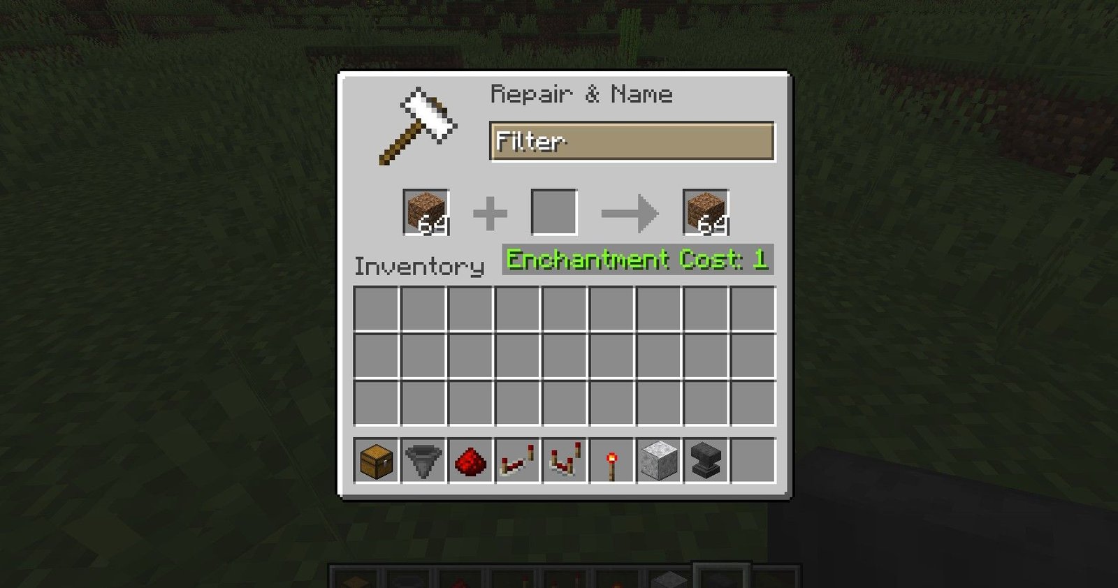 filter block for minecraft auto sorter
