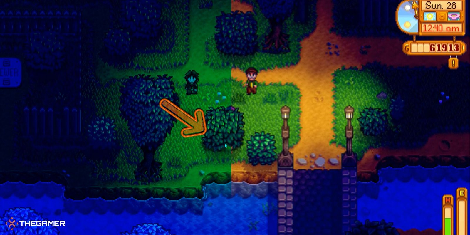 Stardew Valley - bush location for Secret Note 21