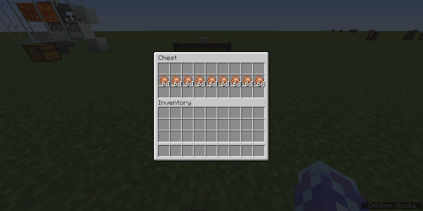 Multiple stacks of cooked chicken within a chest. 