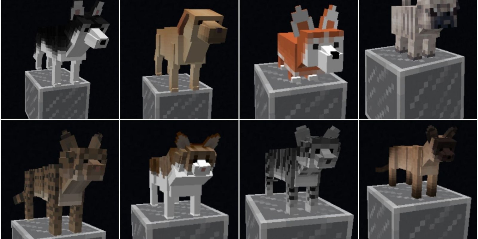 Minecraft Collage of cat and dog breeds