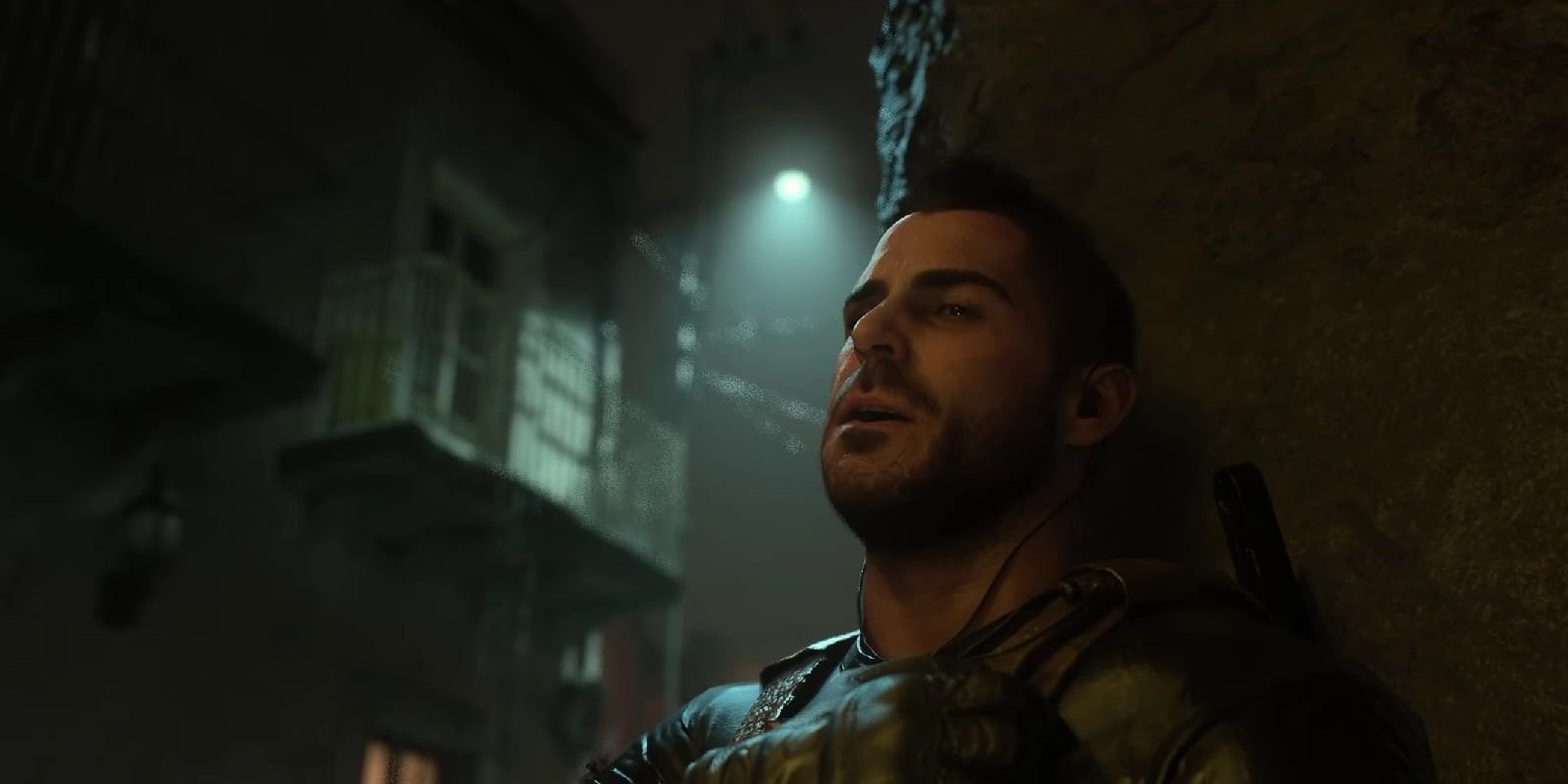 Screenshot of Soap wounded and braced up against a wall in the "Alone" mission in COD Modern Warfare 2.