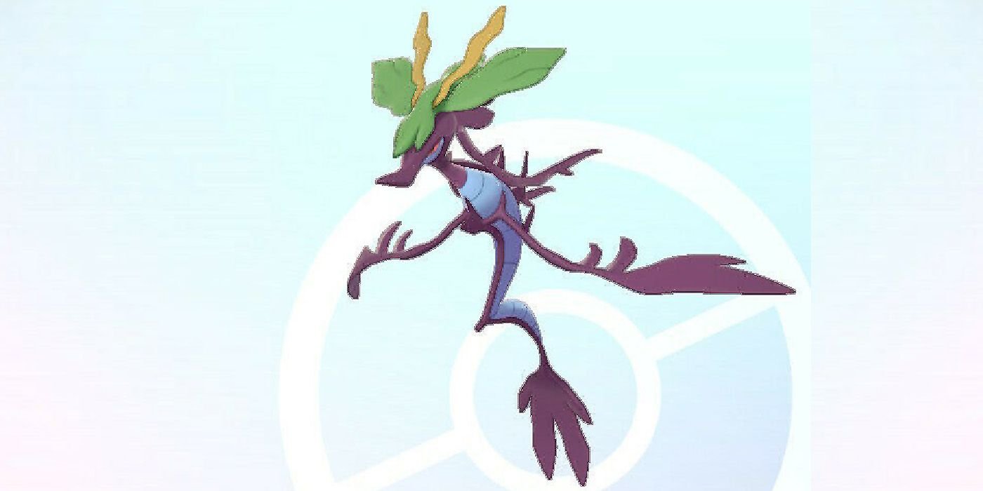 Dragalge floating in its Pokedex entry.