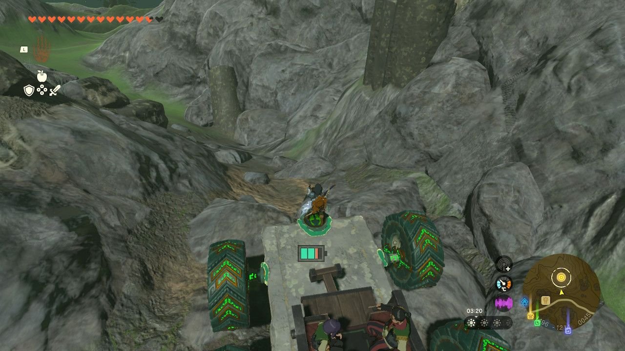 Tears of the Kingdom - Driving the Stable Trotters over rocky terrain