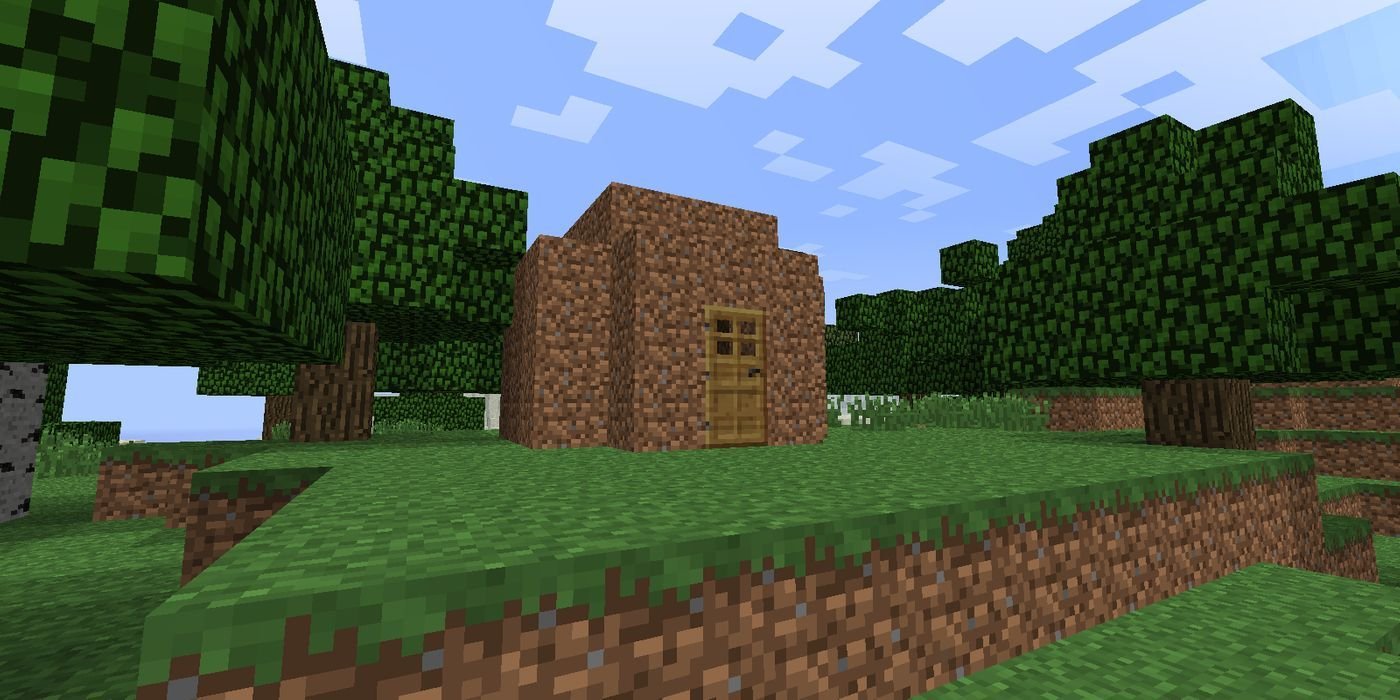 Minecraft: an image of a dirt house.