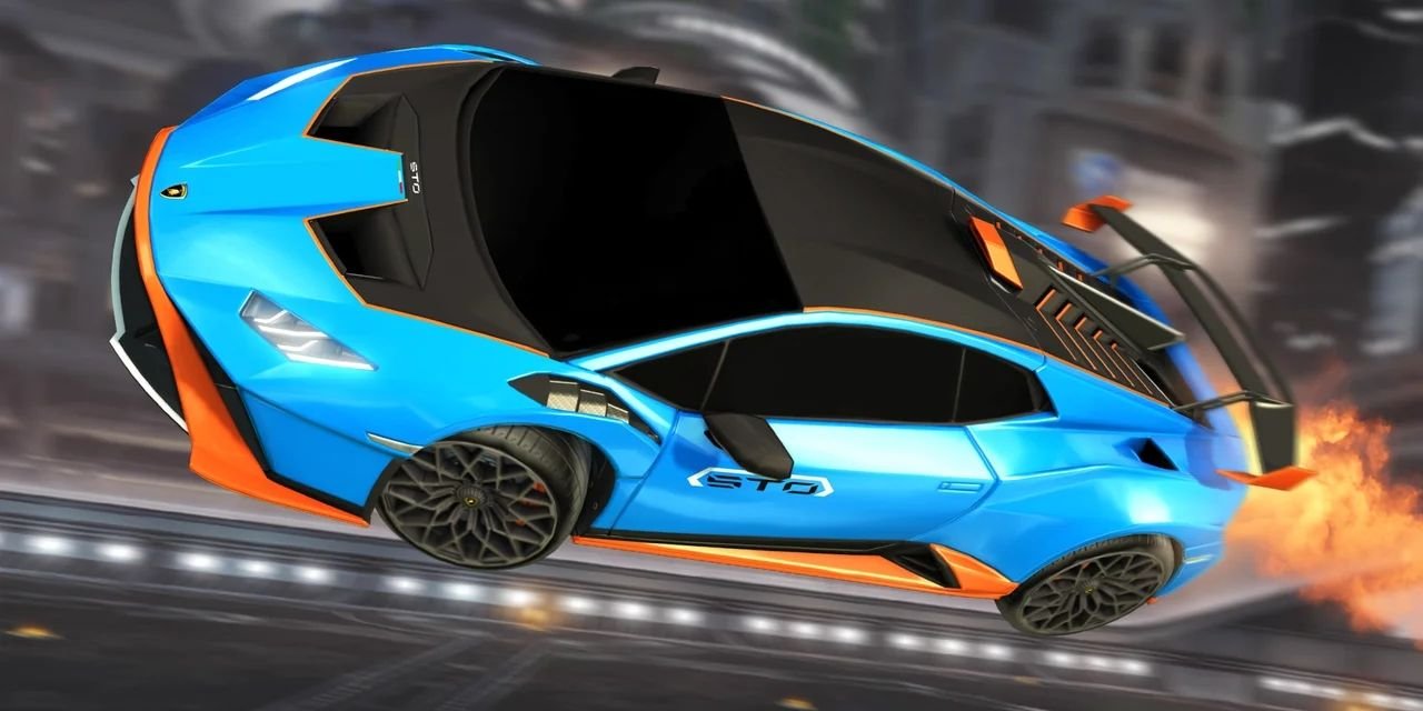 The Lamborghini Huracán STO car body in Rocket Racing.