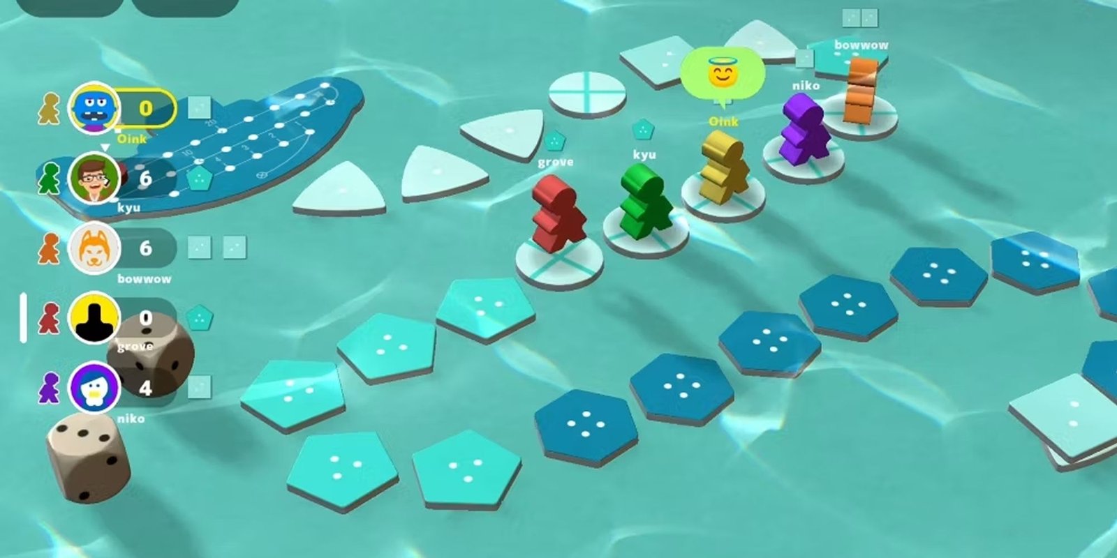 Let's Play Oink Games Several Players Positioned On The Board