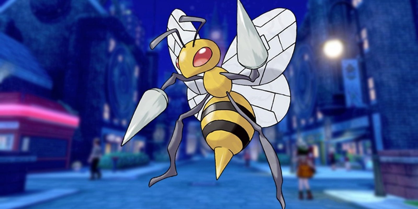 Beedril standing in Pokemon SwSh