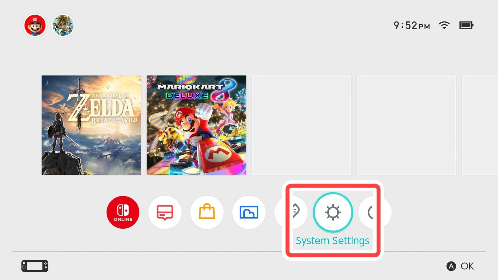 Switch Console Gear System