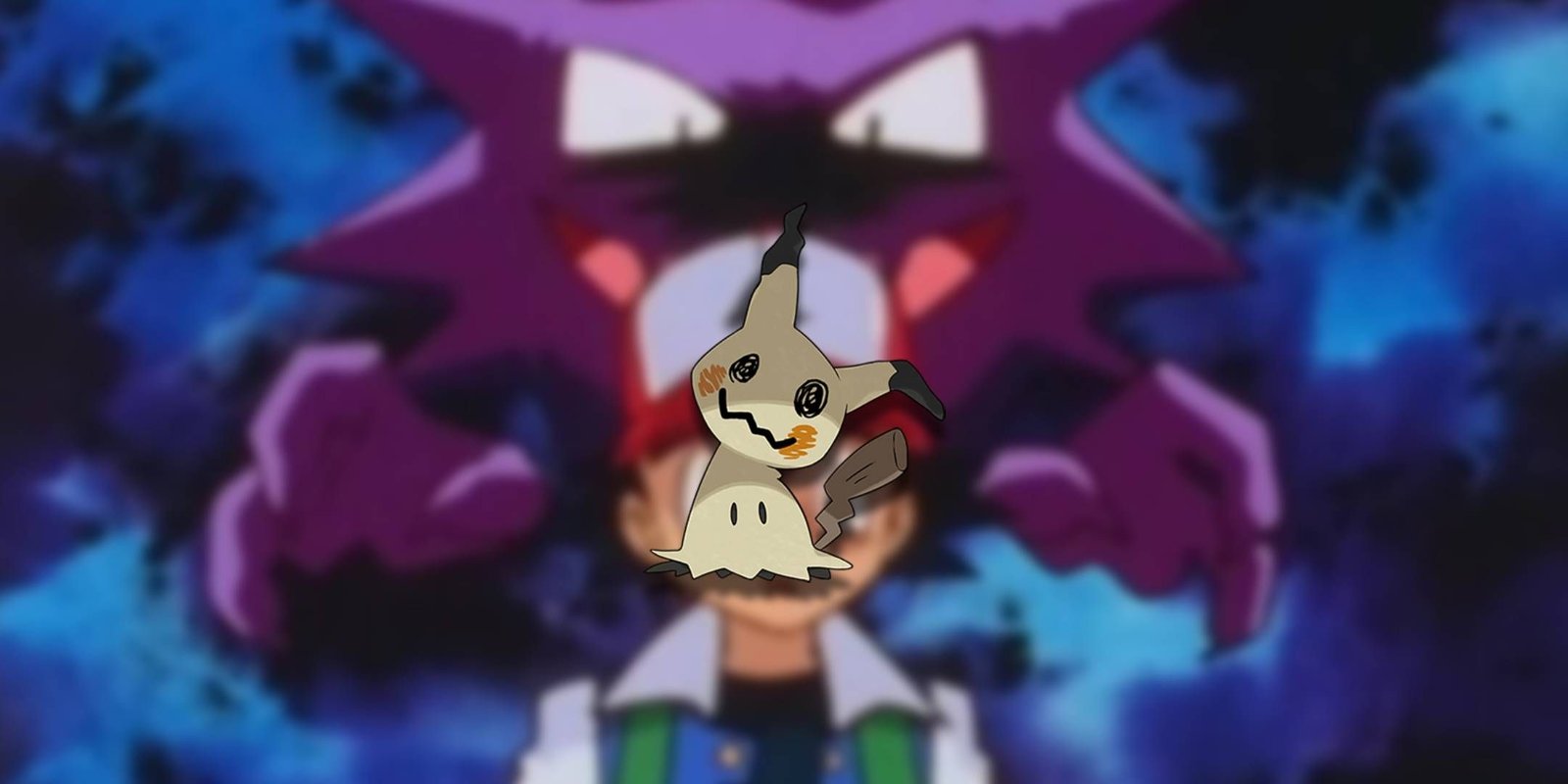 The Pokemon Mimikyu before Ash and Haunter.