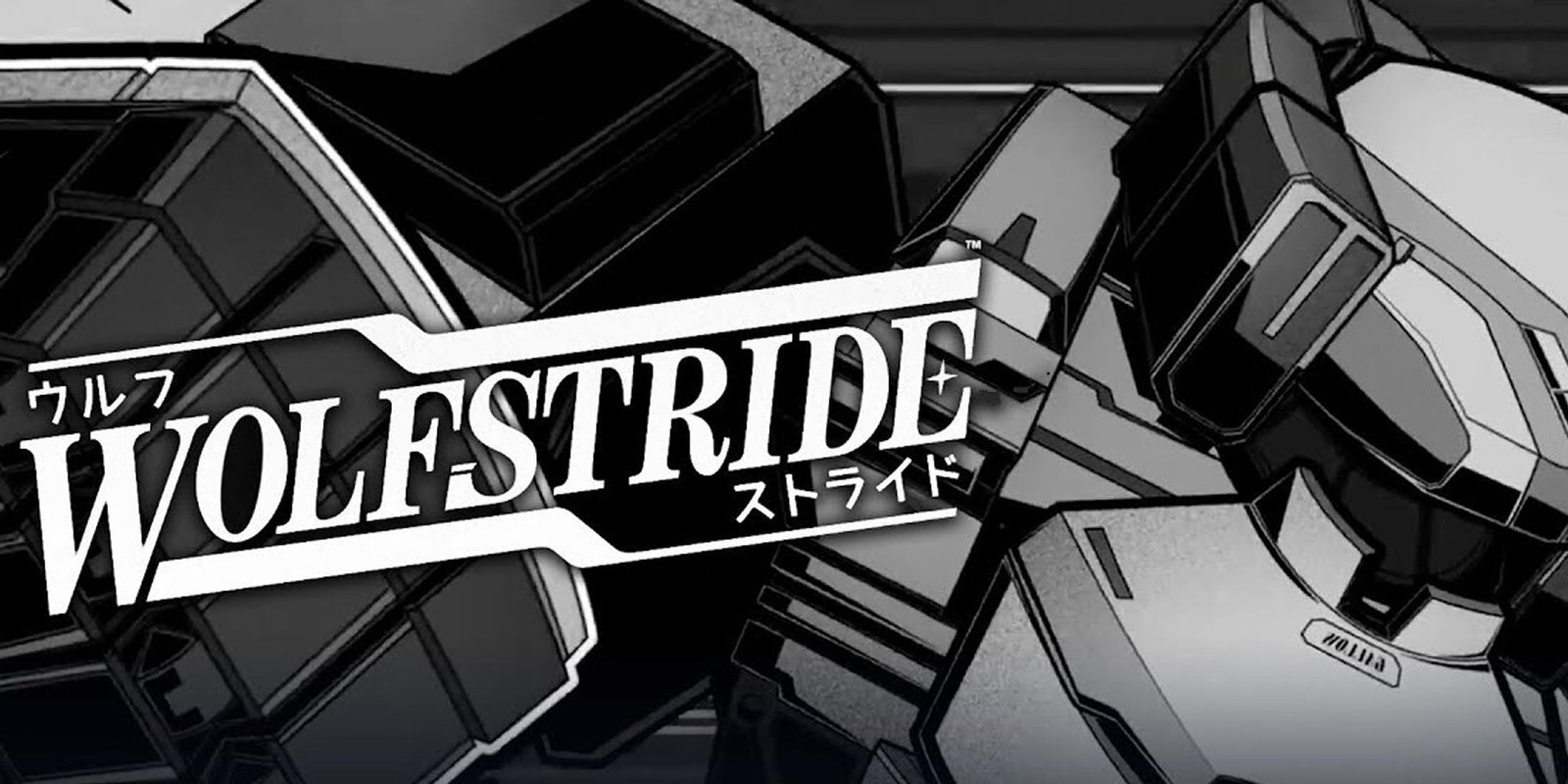 Wolfstride Title Art Showing A Giant Mech.