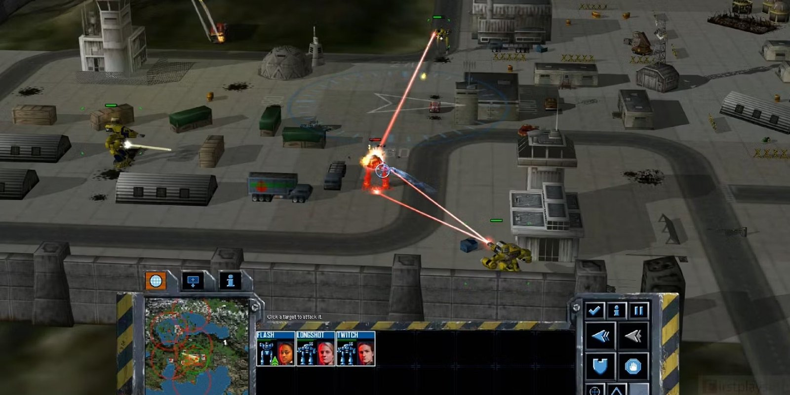 MechCommander 2 image showing a Mechs as it opens Fire At Units.