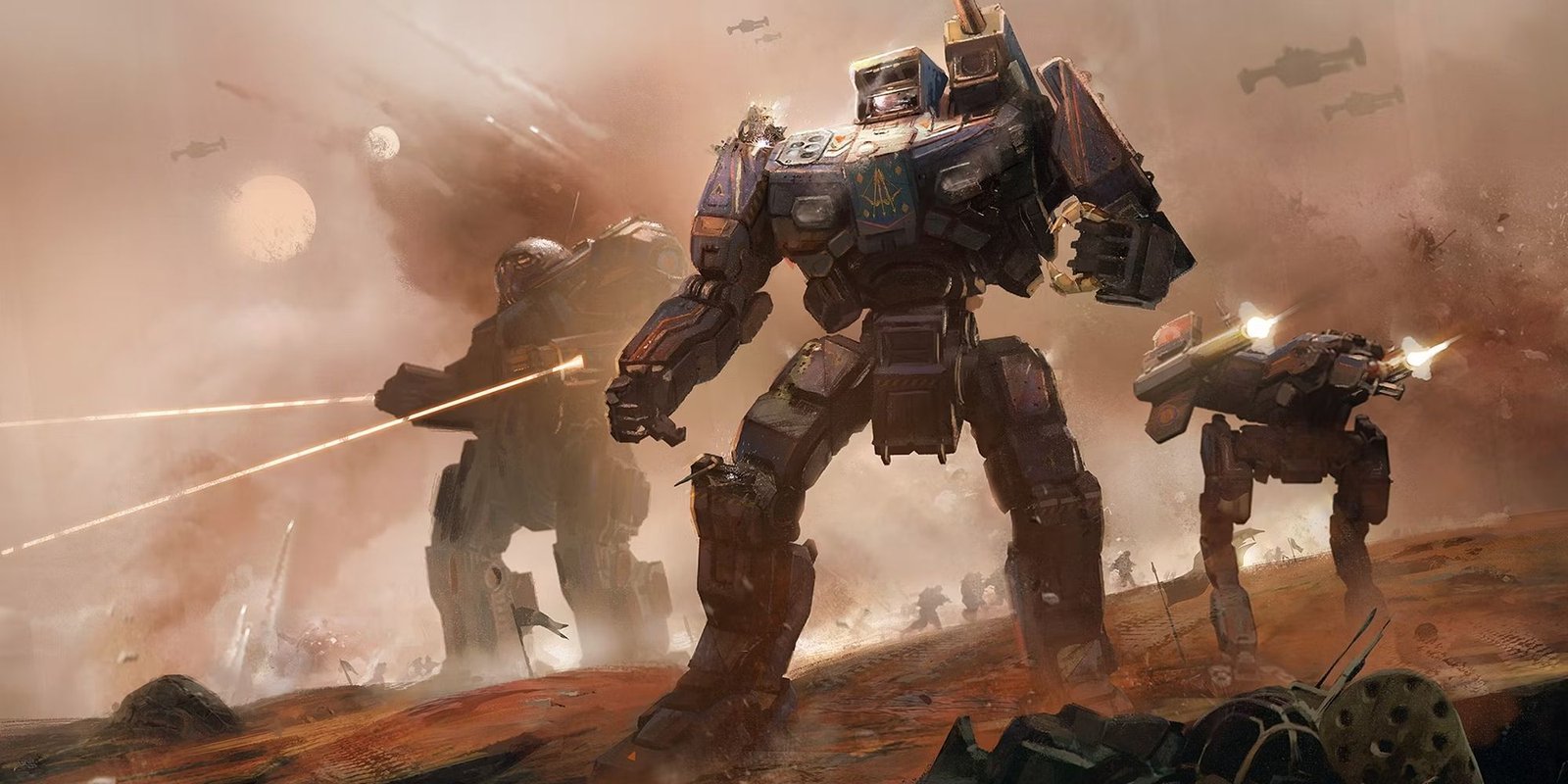 BattleTech image showing A Squad Of Mechs On The Field.