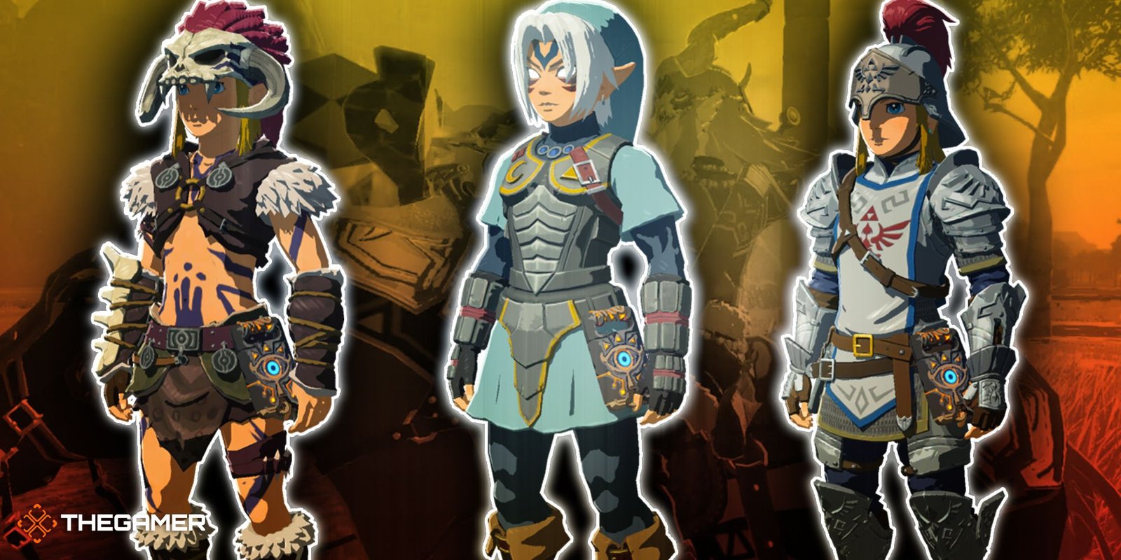 barbarian armor, fierce deity armor. and royal guard armor all armor set locations totk tears of the kingdom all set bonuses