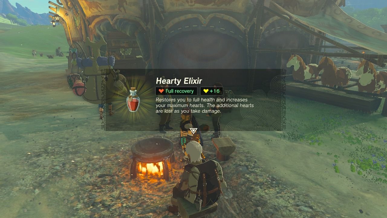 hearty elixir zelda tears if the kingdom recipes totk recipe