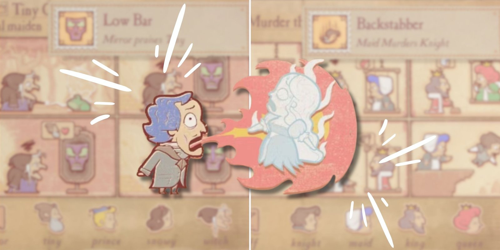 Collage image showing multiple achievements in Storyteller game