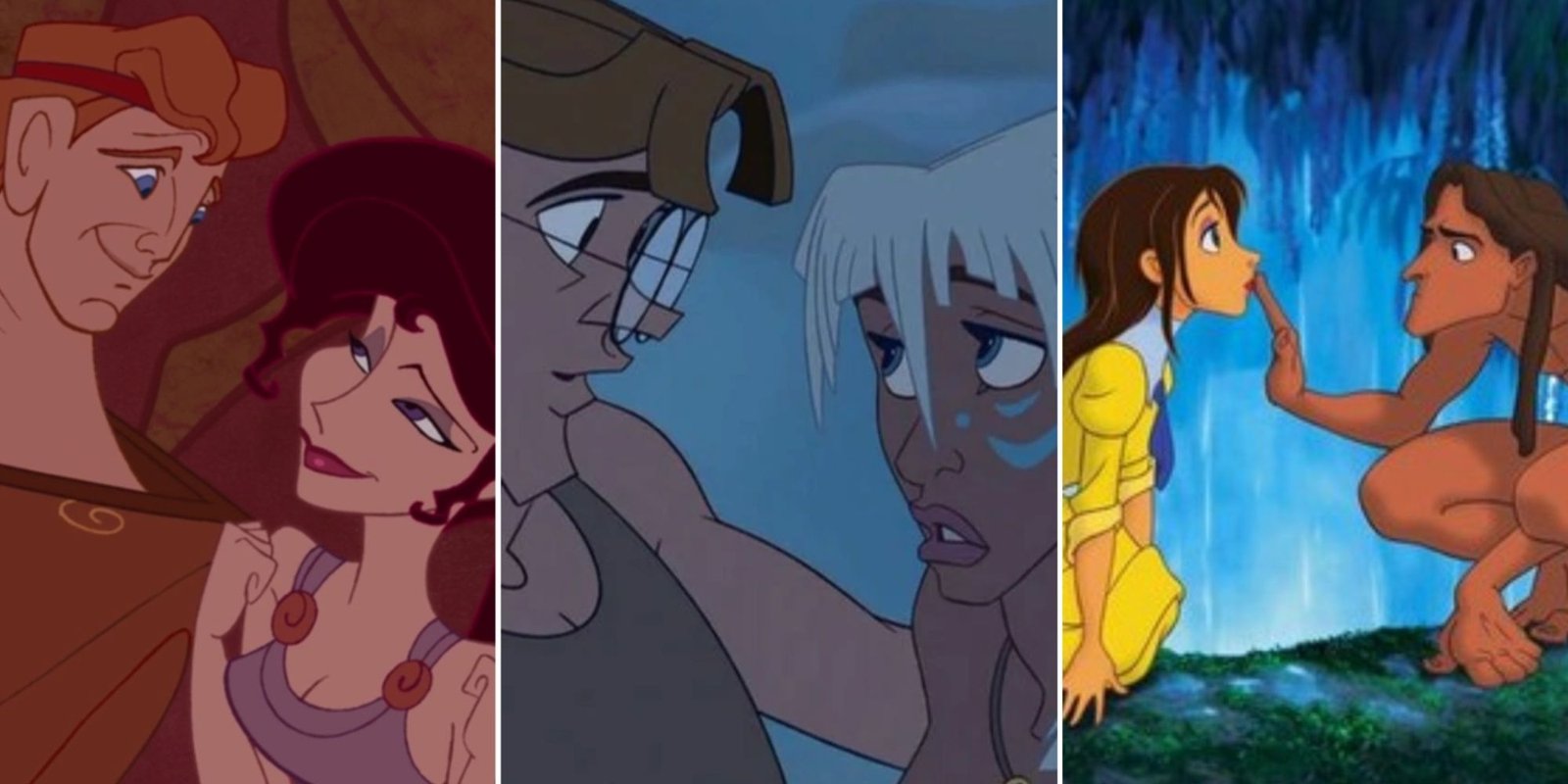 Cover Image For Best Disney Couples With Images From Hercules, Atlantis The Lost Empire, And Tarzan