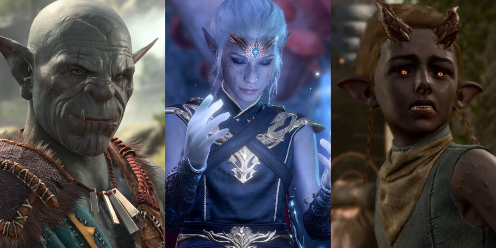 A custom Barbarian, a custom Sorcerer, and Arabella, from Baldur's Gate 3