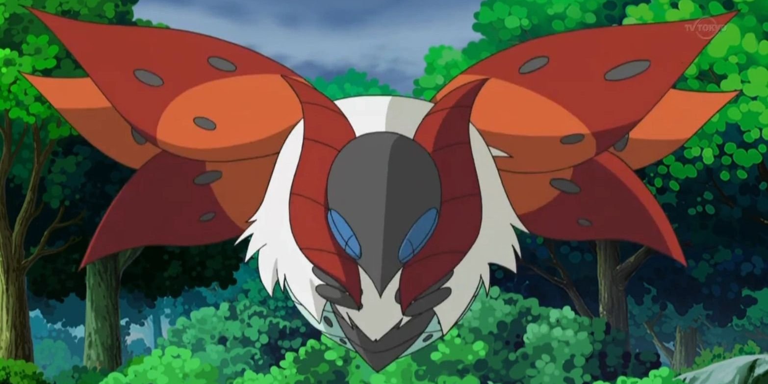 Pokemon Anime Volcarona Flying Towards us in the Pokemon anime.