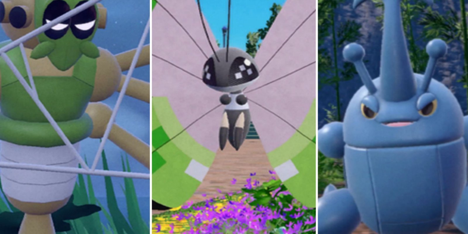 Pokemon Scarlet Violet Bug types - Spidops Vivillon Heracross