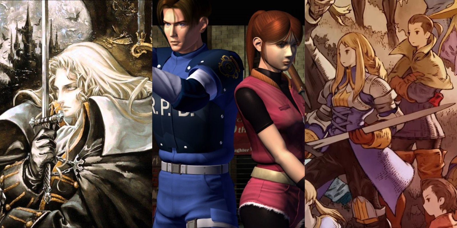 Alucard Castlevania, Leon Kennedy and Claire Redfield Resident Evil, Final fantasy Tactics characters