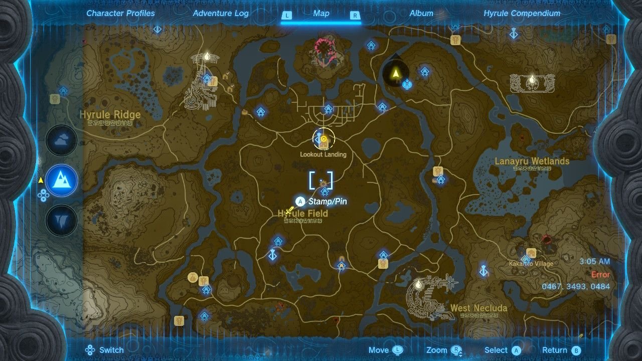 Hyrule Field Chasm Map Location