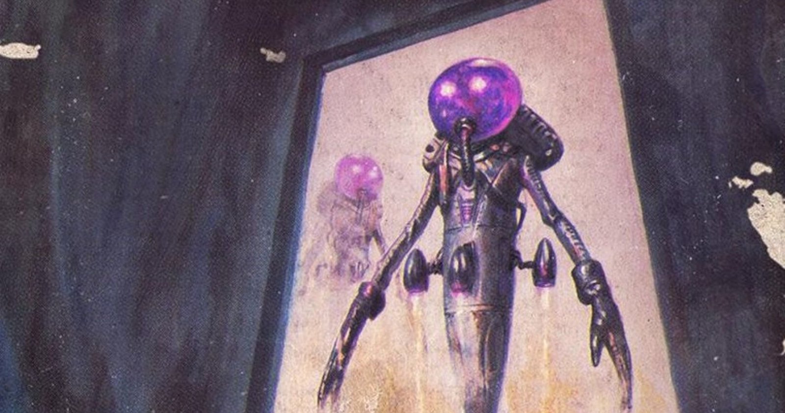 A stylized vintage aesthetic version of the Flatwoods Monster from Fallout 76 