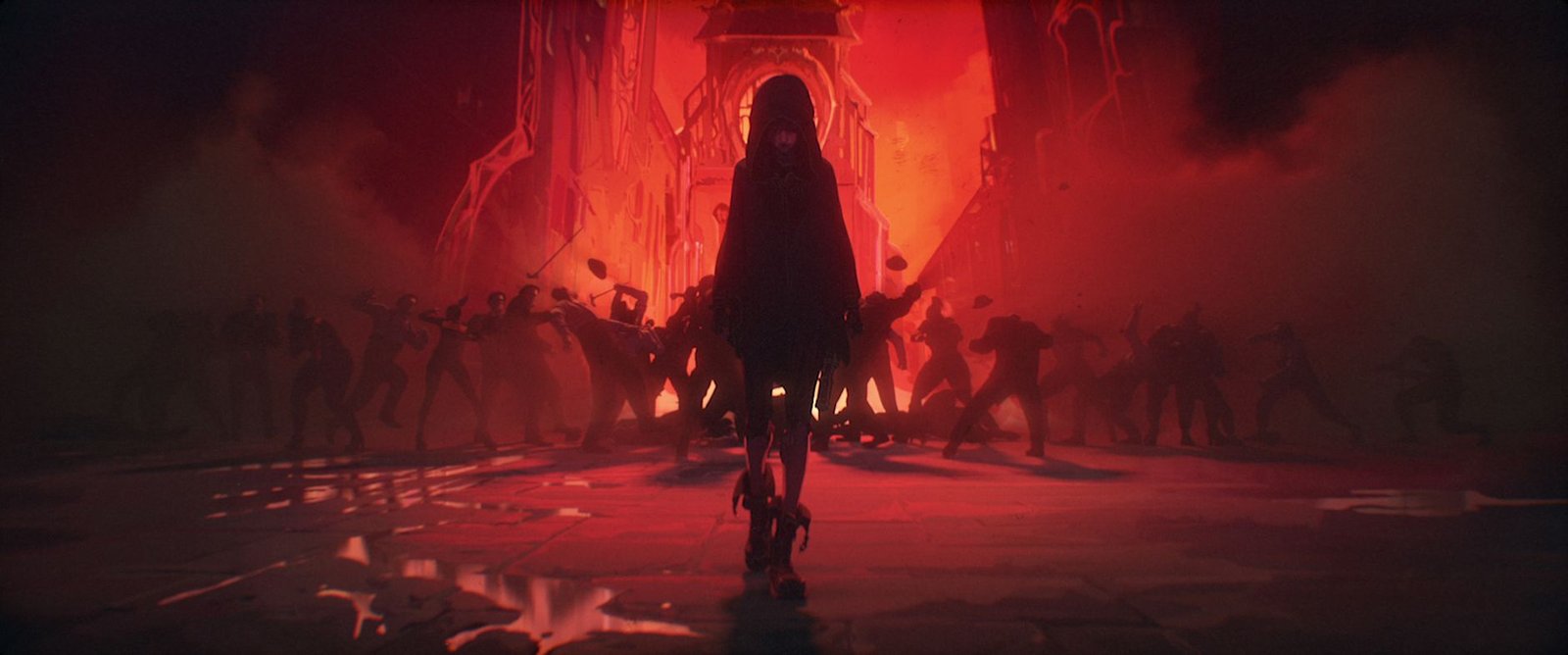 Jinx stands in front of a revolution in arcane season 2. 