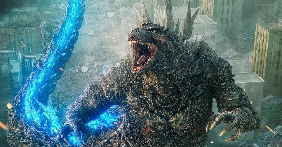 Godzilla Minus One kaiju attacking ginza city