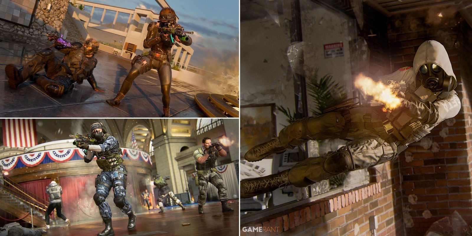 صورة مقسمة تعرض لحظات اللعب الجماعي في Black Ops 6
